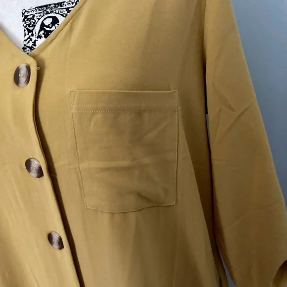 Mustard button up dress/duster - Picture 3 of 7